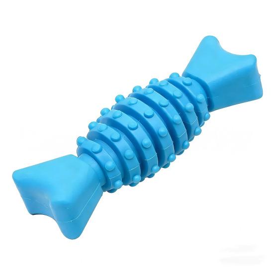 Pet Chew Toy Fish Bone Shape Food Grade TPR Spiral Texture Dog Boredom Buster Toy Food Grade Tear-resistant Dog Toy