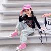 Mädchenhosen Frühling Graffiti Ripped Jeans Kinder Trendige Freizeithosen Jungenhosen