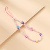 Creative handmade colored acrylic beaded mobile phone chain ins personalized soft pottery wrist anti-loss pendant pendant