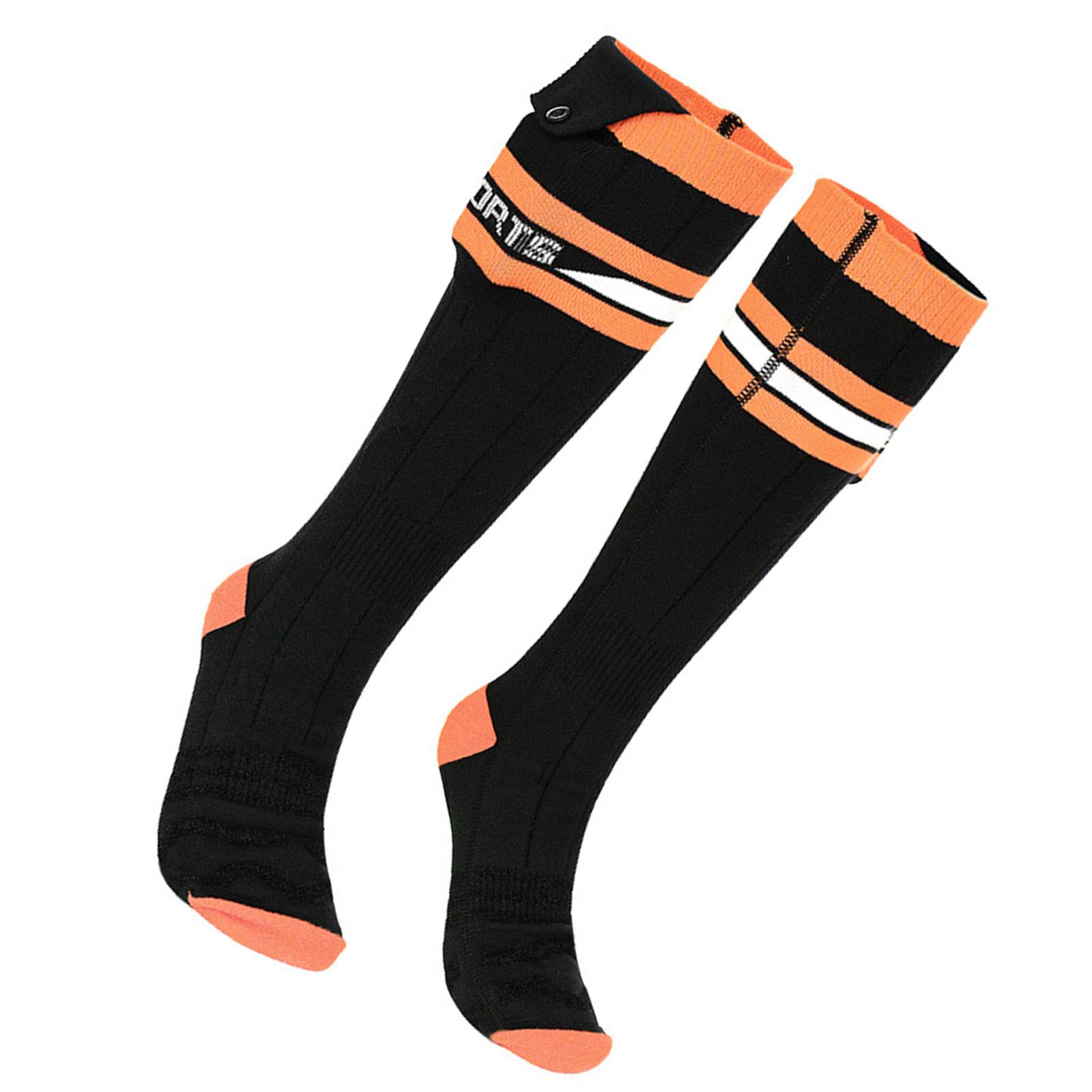 5000mAh Battery Powered Heated Socks with App Control 3 Heating Level for Winter Sports Black Stripe Electric Stockings