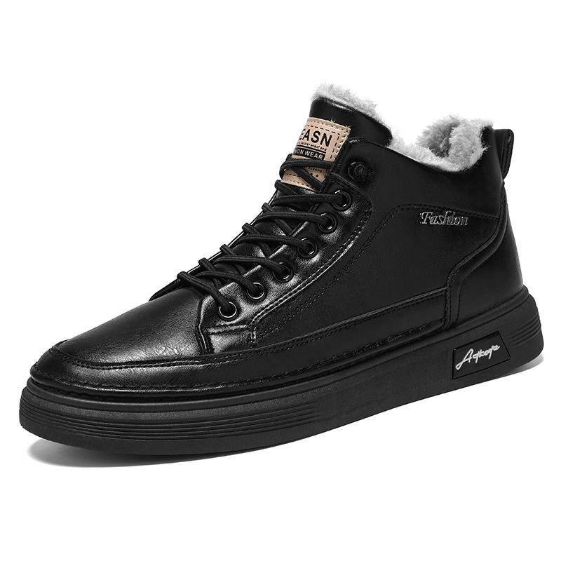 2026 New Fashion Winter Plush Casual Shoes Men's High Top Boots Windproof and Warm with Fleece Men's High-quality Ankle Boots
