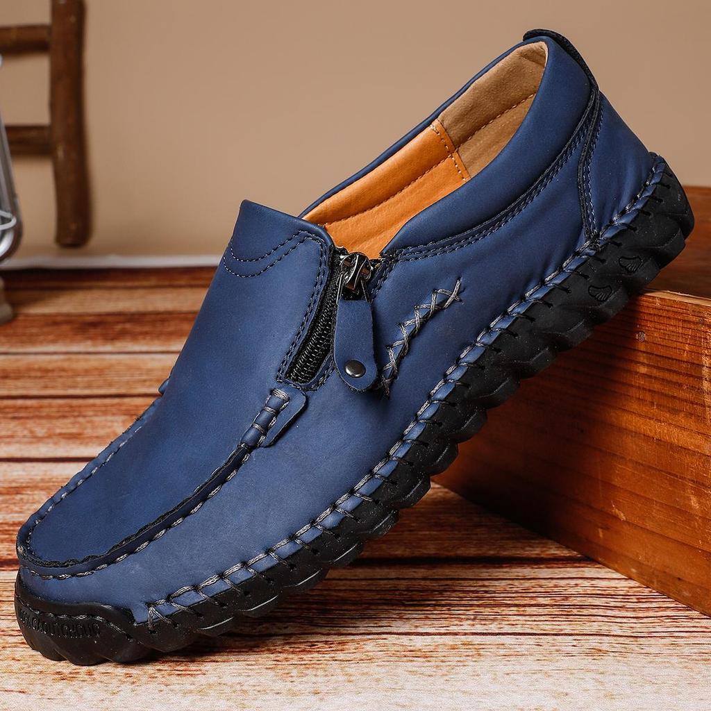 Ręcznie robione męskie buty casualowe z zamszu, wygodne i oddychające mokasyny, męskie buty biznesowe płaskie, buty do jazdy