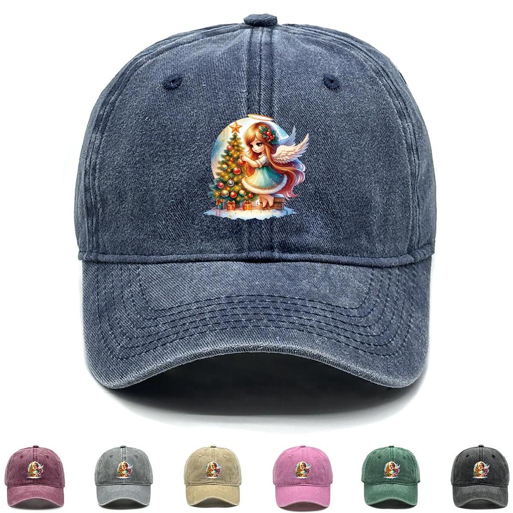 Angel Gift Print Snapback Baseball Cap, Trucker Hat Sunshade Fit Sun Visor Retro Adjustable Sun Hat