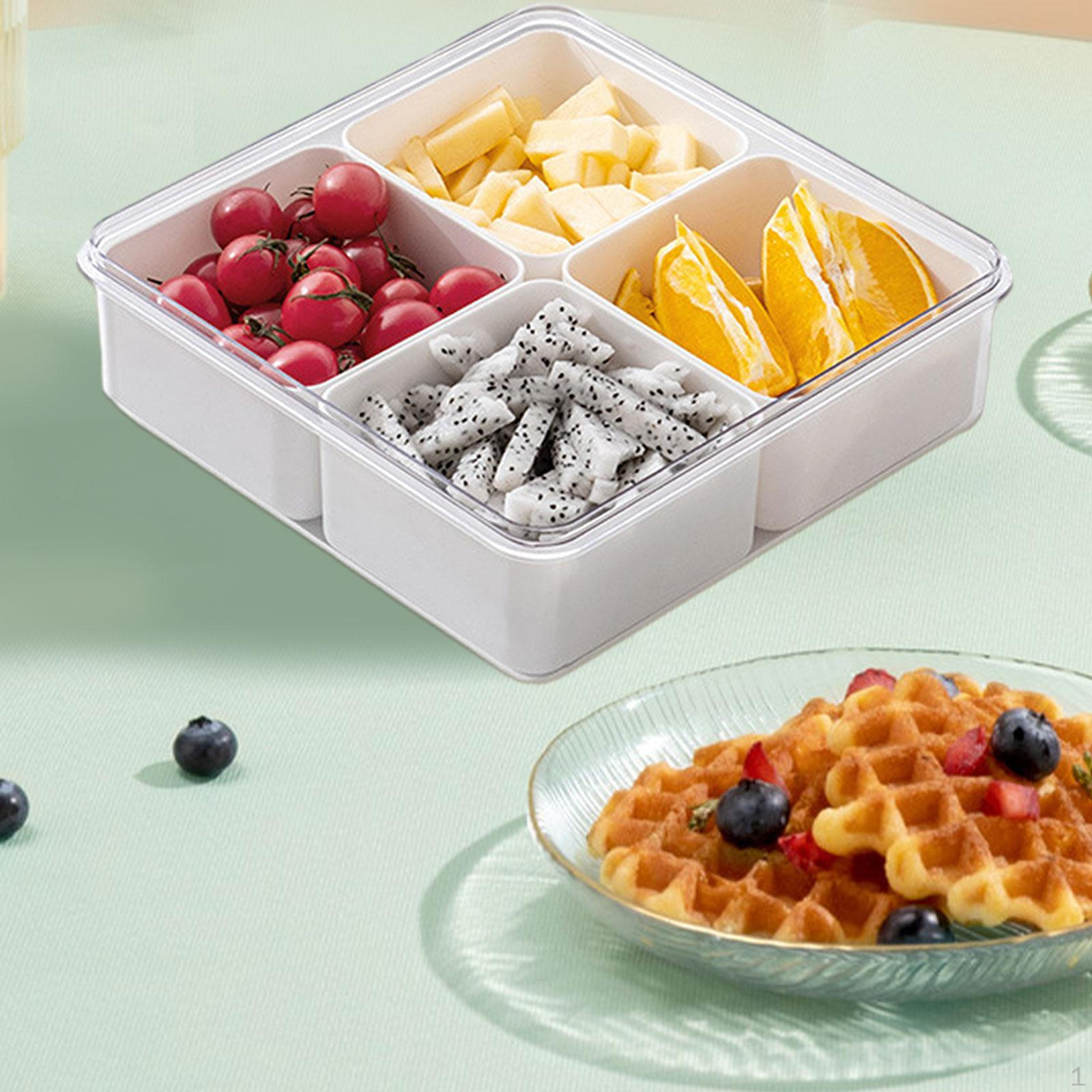 Appetizer Platter Catering Organizer Tray with Lid Food Storage Container Dry Fruit for Square 4 Compartment 1570₽