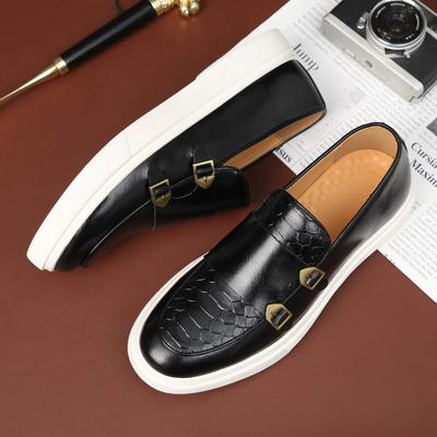 Fashion Fashion Men Casual Leather Shoes British Style Loafers High Quality Slip-on Thick Sole Business Office Shoes Flat Designer Shoes
