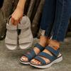 Fashion Women's Casual Sandals 2025 Summer Wedge Heels Designer Comfortable Thick-soled Sandals Vintage Open-toe Women's Beach Slippers