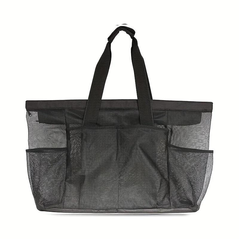 

Beach Tote Bag Is Lightweight, Waterproof, Foldable, Equipped with Mesh Strap, Zipper Pocket, and Fixed Shoulder Strap