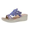 Fish mouth wedge sandals women's 20 summer new thick-soled waterproof table rhinestone sandals wish women's shoes