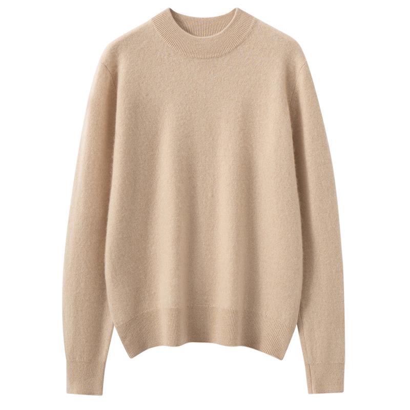 2025 Autumn/Winter Cashmere Knit Women's Half-High Neck Sweater