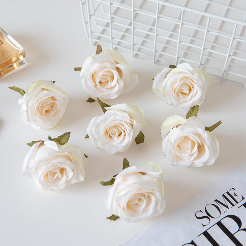 5/10Pcs Artificial Flowers Wall Silk Roses Cheap Diy Gifts Box Valentine's Day Present Home Decor Christmas Wedding Decorative