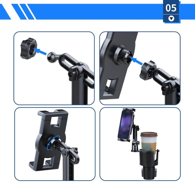 Universal Car Cup Holder Phone Device Stand With Variable Height For 4.7-12.9inch Units With Water Container