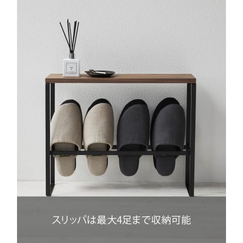 Yamazaki Tower Slipper Rack with Top, Black, W50 x D12 x H41cm, Entryway Storage, Slipper Storage, 5153