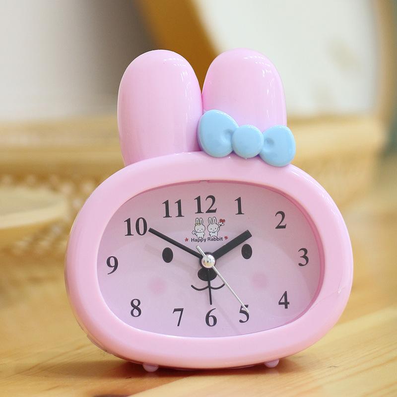 Cute Little Rabbit Cartoon Alarm Clock Boy Girl Child Student Using Lazy Small Alarm Clock Bedside Small Alarm Clock