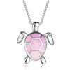 Bohemia Cute Turtle Pendant Necklace For Women Inlay White Imitation Opal Necklace Wedding Party Jewelry Christmas Gifts for Her