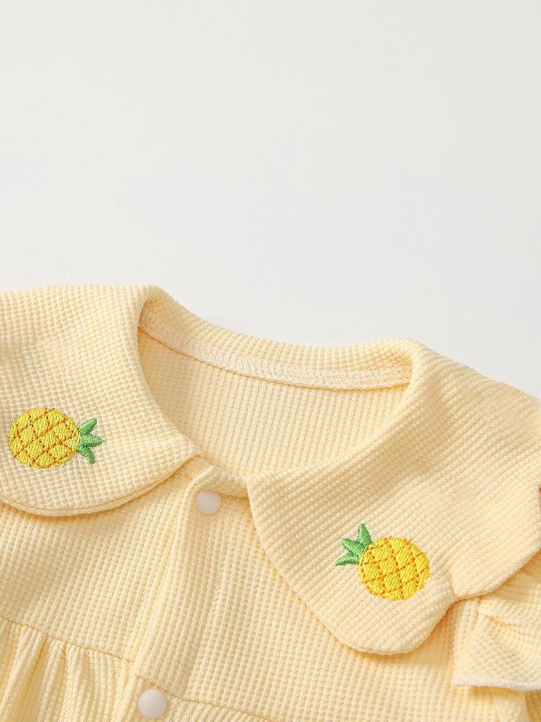 2026 Spring & Autumn Newborn Doll Collar Baby Girl Romper - Super Cute Crawling Outfit