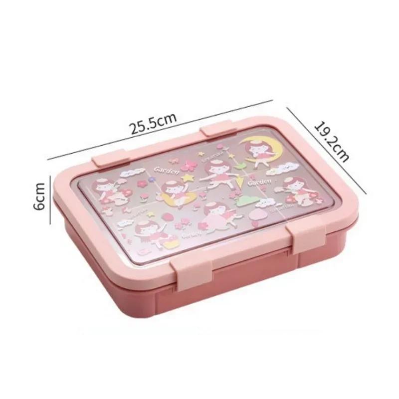 1500ml Leakproof Lunch Box Cartoon Bento Box for Students Office Rectangular Children's Food Container Microwave Oven Tableware