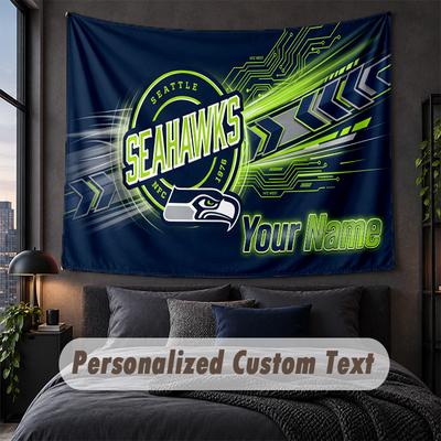 Individuelle Namens-Text-Wandbehang, Dekorative Wandbehang für die Seattle Seahawks, Hintergrund-Wandbehang für Zuhause Schlafzimmer