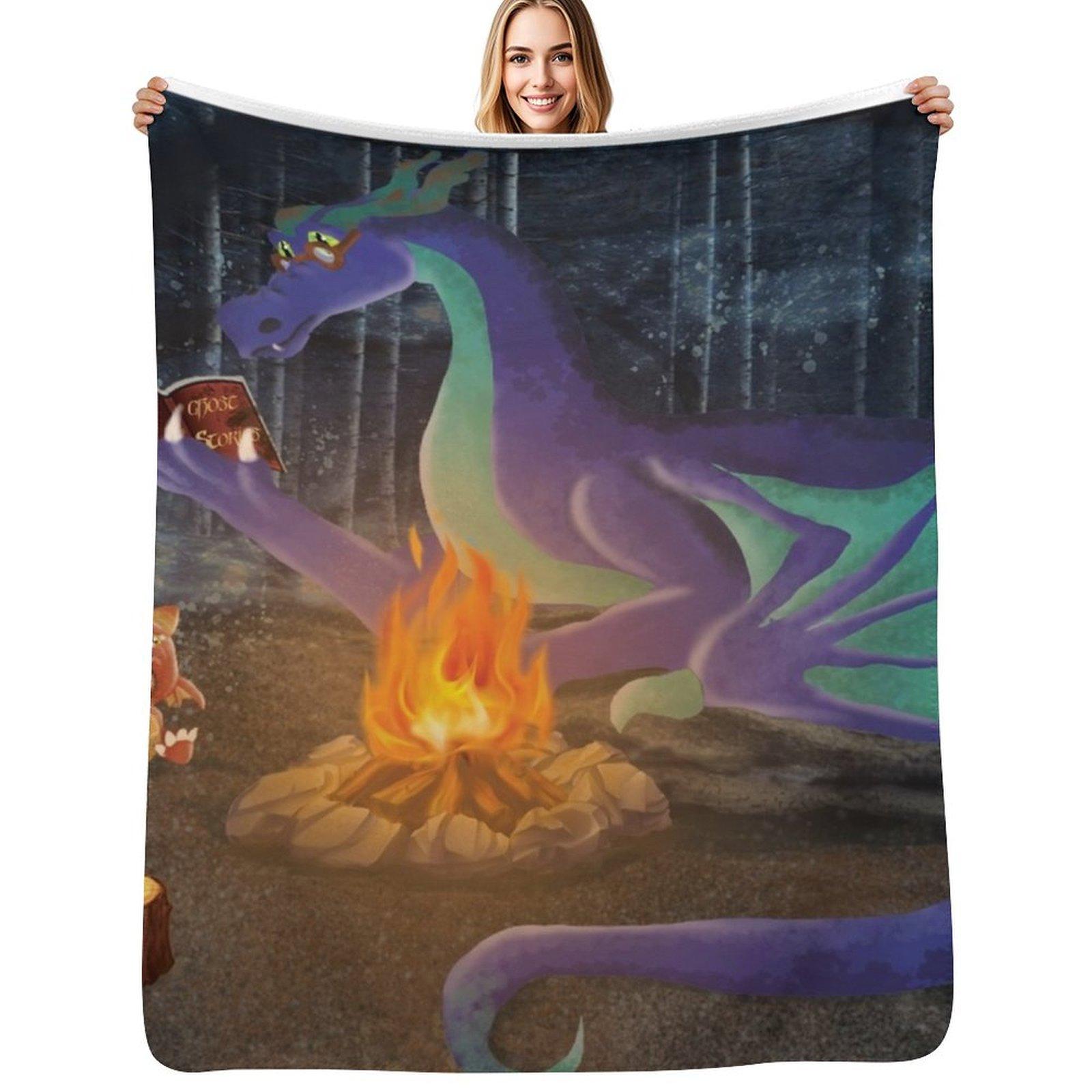 Father Dragon Throw Blanket Warm Plush Fuzzy Blanket for Living Room Size: 75*100cm, Weight: 230 GSM