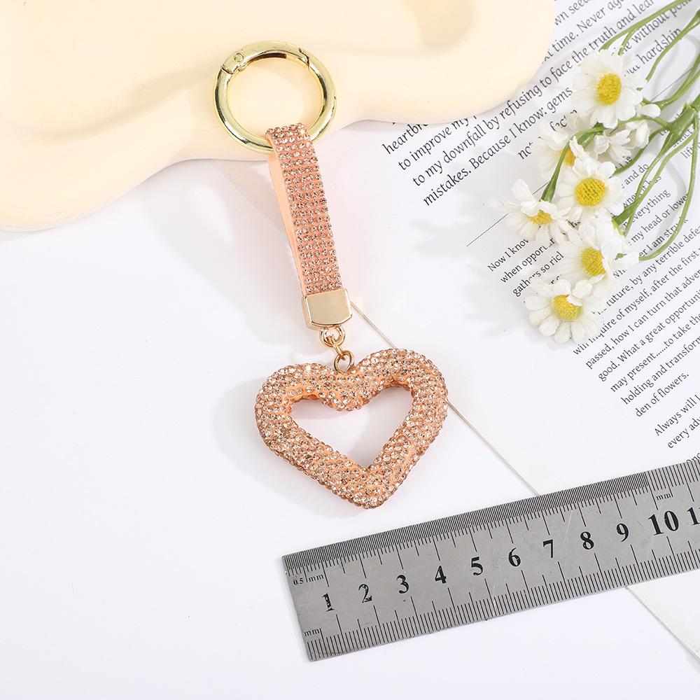 Heart-Shaped Ceramic Diamond Keychain for Women - Valentine's Day Gift