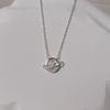 Love Pink Diamond Necklace Jewelry Women's Light Luxury Sweet Temperament Girl Surrounding Heart Zircon Stainless Steel Clavicle Chain