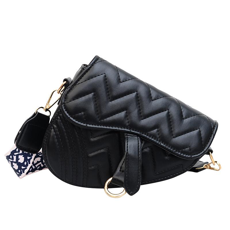 

2024 популярный однотонный шов модная женская сумка большой вместимости новая трендовая летняя на плечо, сумка-мессенджер, сумка-седло чёрный