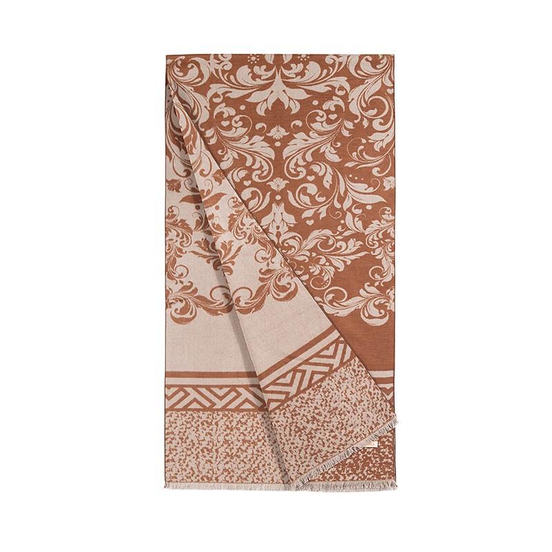 WENSLI Silk Velvet Scarf Shawl - Seascape Sunset Glow