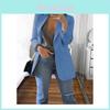 Women Loose Lapel Turndowncollar Long Sleeve Casual Blazer Outwear Women