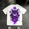 MINISO Cartoon Gengar Printed T - Shirt Summer New Unisex Y2K Harajuku Style Loose & Casual Short Sleeved Top Cotton