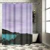Stylish Modern Bathroom Shower Curtain Lavender Gradient with Sea Blue Bottom