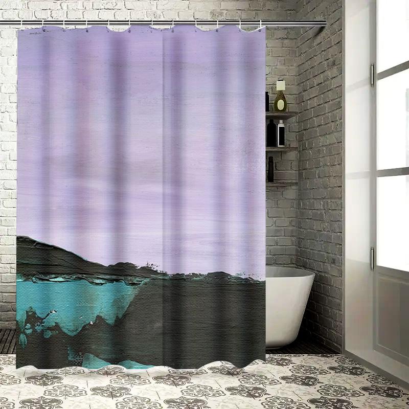 

Stylish Modern Bathroom Shower Curtain Lavender Gradient with Sea Blue Bottom 90x180cm