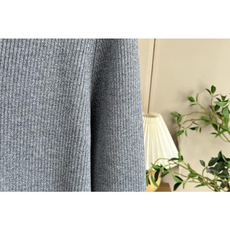 Plus Size Women V Neck Long Sleeve Knit Sweater Casual Bottoming Top