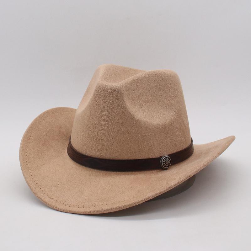 Cross-Border Hot-Selling Tibetan Top Hat Tibetan Cow Head Felt Hat European And American Men'S And Women'S Curly-Brimmed Jazz Hat Prairie Western
