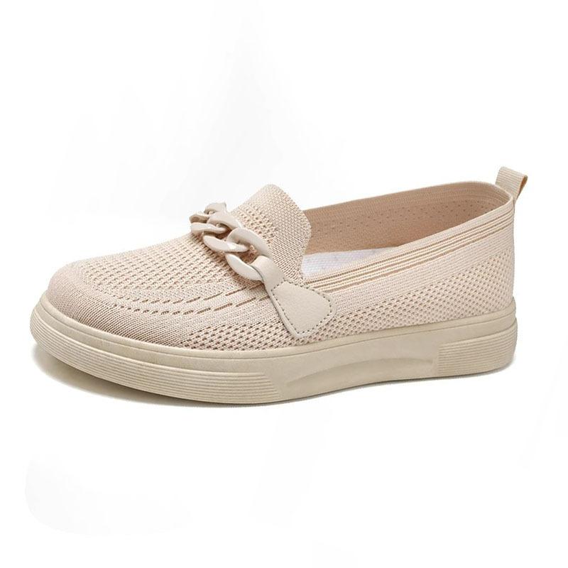 Old Beijing cloth shoes women's spring leisure sports mother shallow mouth non-slip flat bottom middle-aged and elderly breathable fashion flying weav
