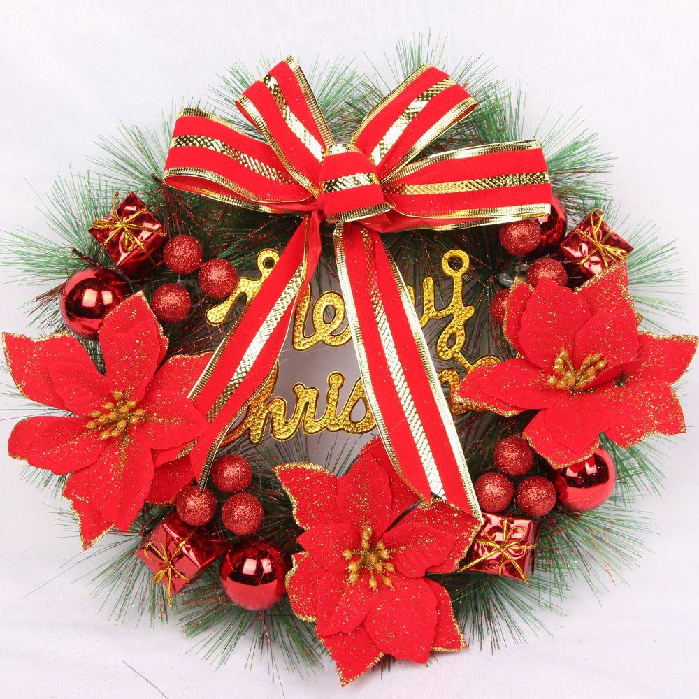 Luxurious Pvc Christmas Wreath For Front Door Elegant Xmas Party Garland Decor