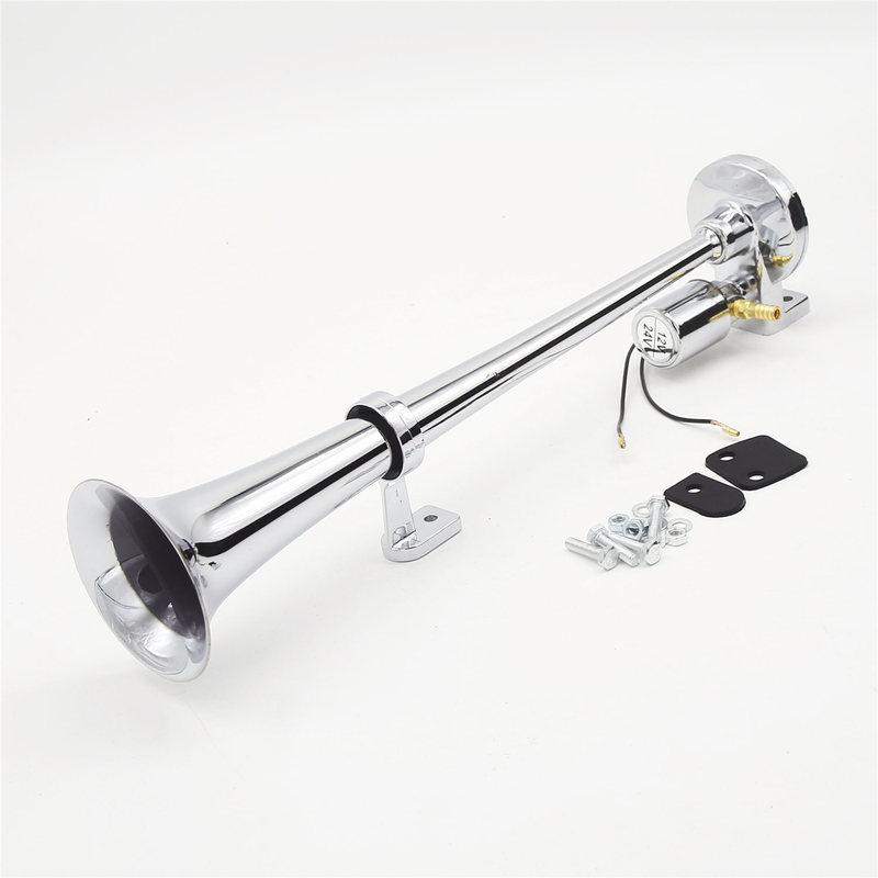 Bocina de Aire para Tren Universal Trompeta Cromada Sonido Fuerte Compresor 12V/24V Altavoz Bocina de Coche 135DB para Camión Barco Motocicleta