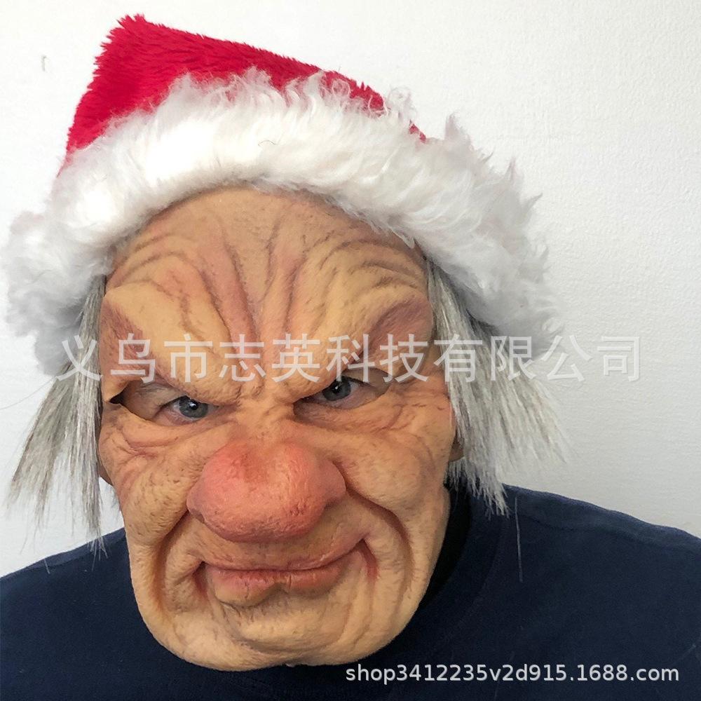 Santa Claus mask, old lady latex headgear for holiday performances Cosplay Essential props for the holidays