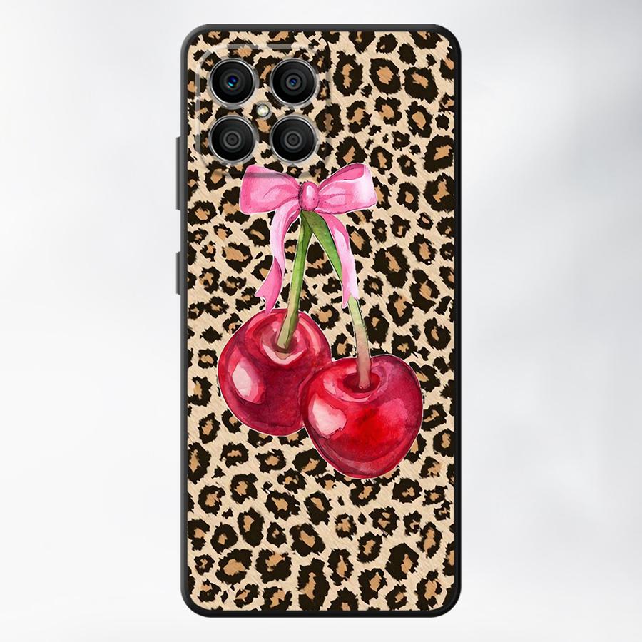 

Leopard Cherry Case for Honor 70 90 200 400 Lite X6 8X X8 X5b X9a X7 Magic5Lite Funda Phone Cover Honor X8 4G