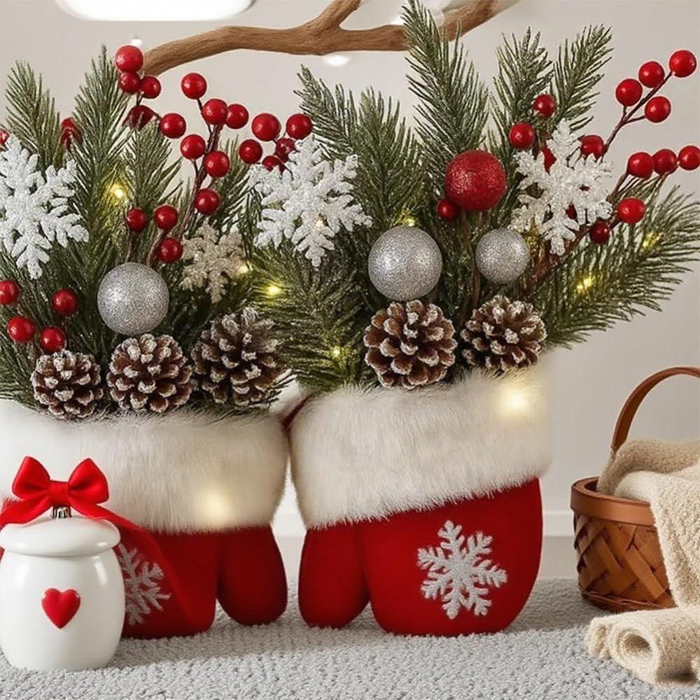 with 120 LED Lights Twinkling Christmas Mitten Wreath 10H Auto Timer Christmas Decoration Supplies Christmass Balls Hanging