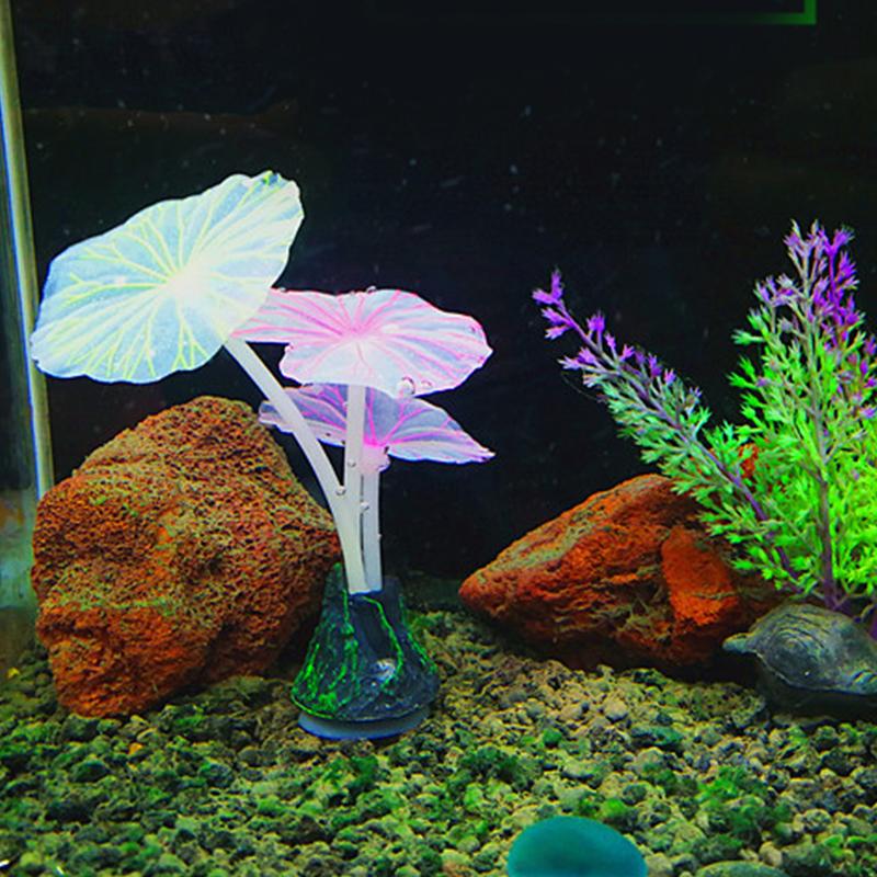 Silicone Simulated Artificial Plant Decoration Fluorescent Aquarium With Sucker