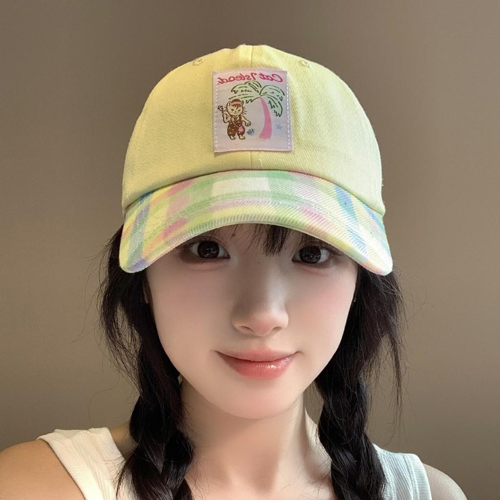Spring Summer Trendy Cotton Embroidered Baseball Hat With Sunshade For Casual Outings