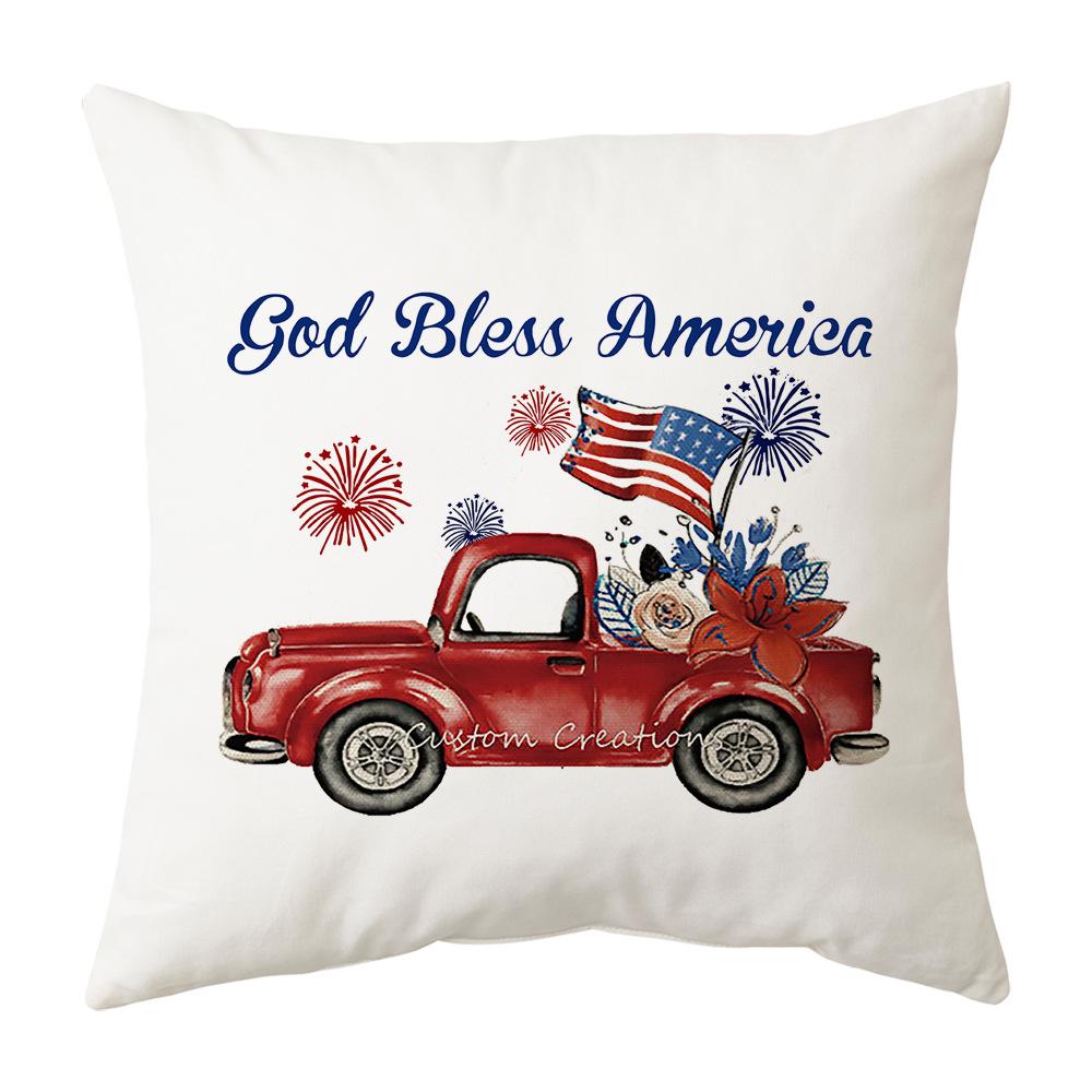 New Style Pillow Case Home Independence Day Pillow Case Red and Blue Letter Gnome Cushion