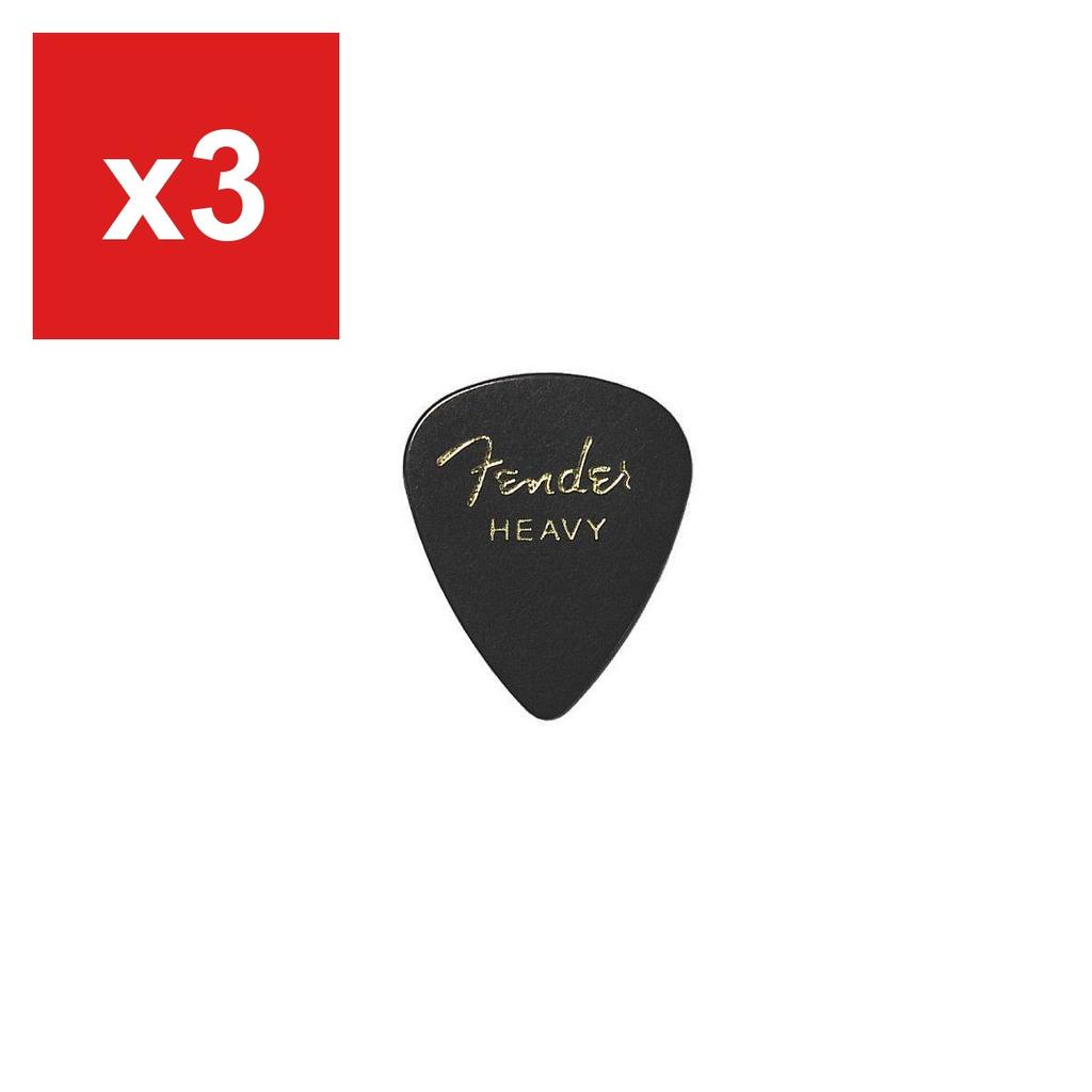 Guitar Picks Fender Teardrop Heavy Black, 10-Pack