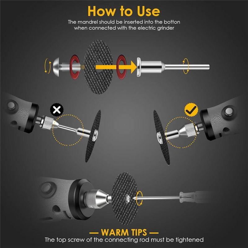 M-Modern-50Pcs Rotary Tool Cutting Wheels With 4Pcs Arbor Rotary Tool Accessories For Cutting Metal, Wood, Stone