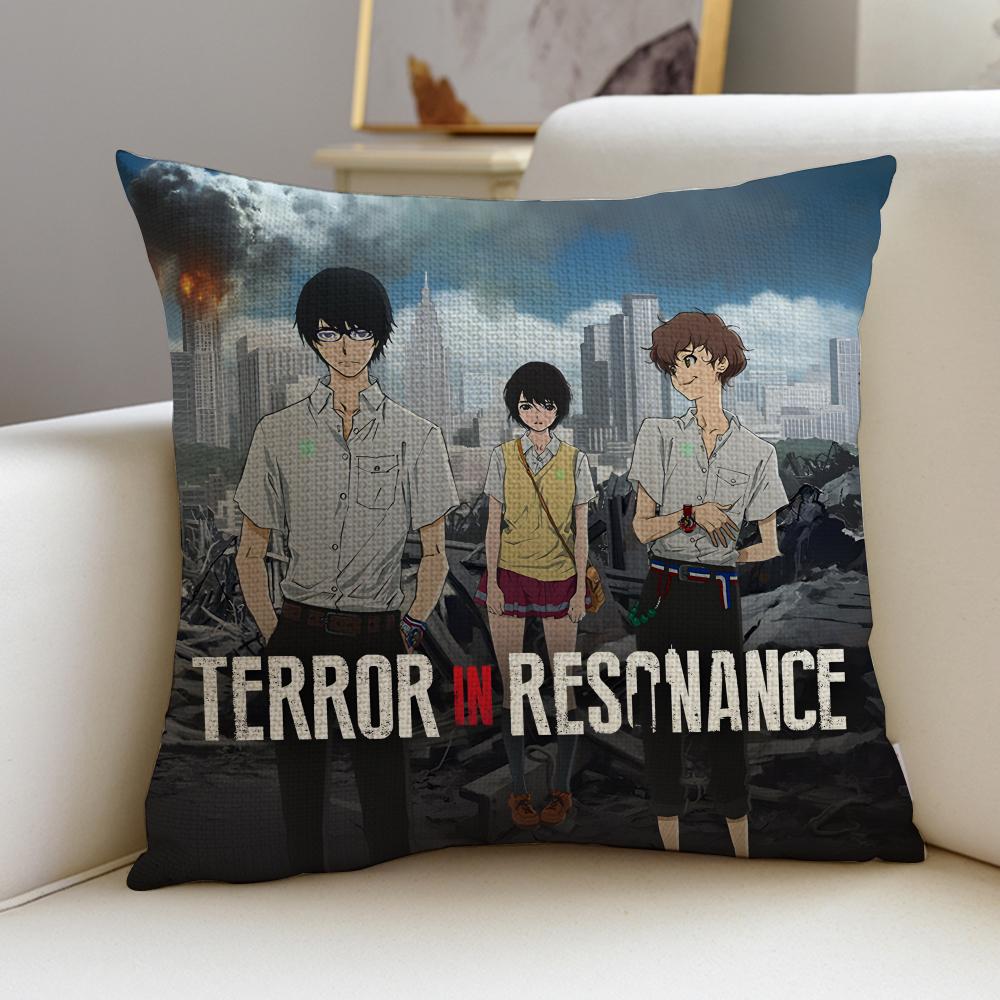 

AAnime Zankyou no TerrorS Cushion Cover Breathable and skinfriendly linen pillowcase square removable and washable cushion 30X30cm