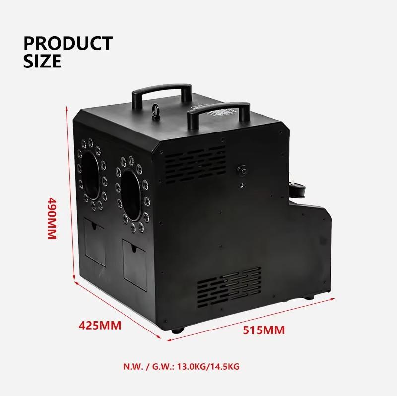

Пульт управления 1500 Вт LED RGB 2 отверстия Портативная машина для создания пузырей и дыма Машина для создания тумана и пузырей для сцены, дискотеки, вечеринки 220v чёрный