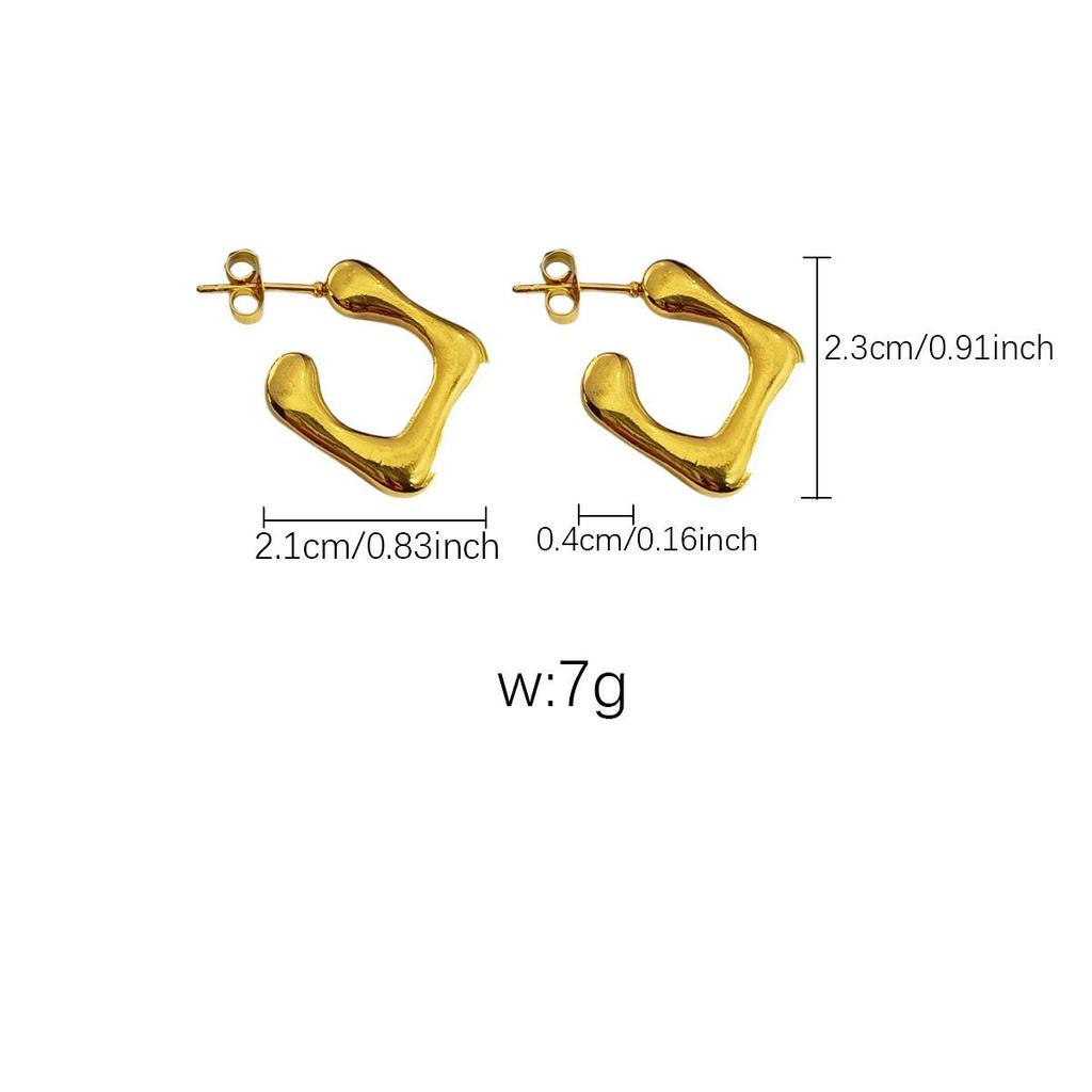 18K Gold Plated Fashion Texture Women's Earrings - European, American, Middle Eastern, African, Southeast Asian Styles