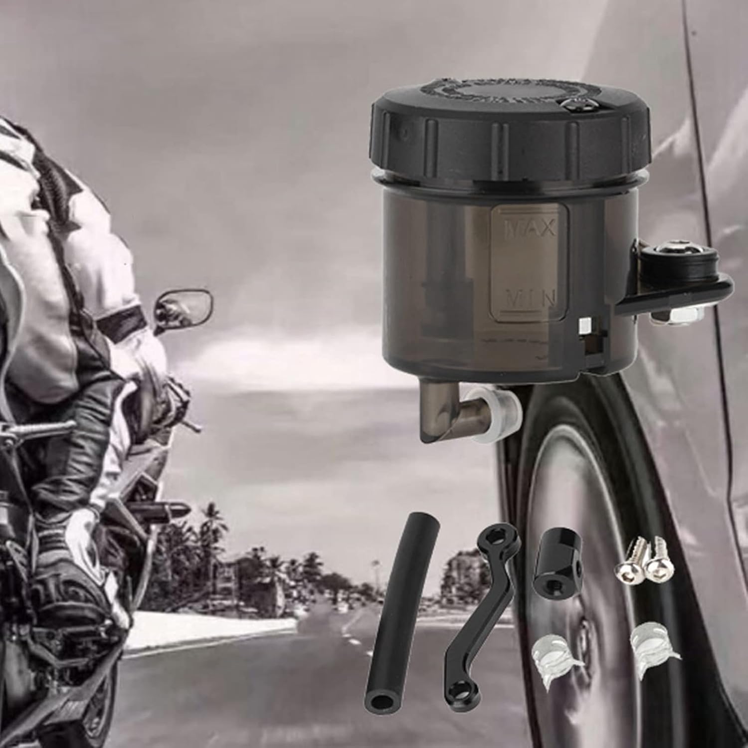 

Brake Fluid Reservoir Kit, Universal Motorcycle Brake Fluid Reservoir Clutch Brake Master Cylinder Fluid Oil Reservoir Cup Motorcycle Modification