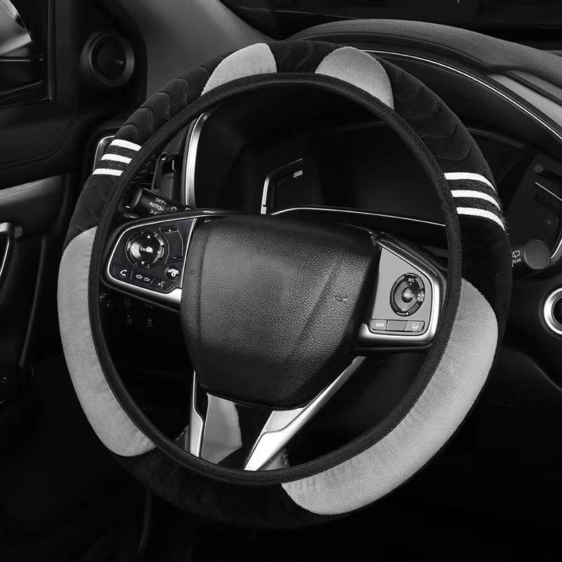 Cartoon Monster Plush Car Steering Wheel Cover - Cute & Creative Design