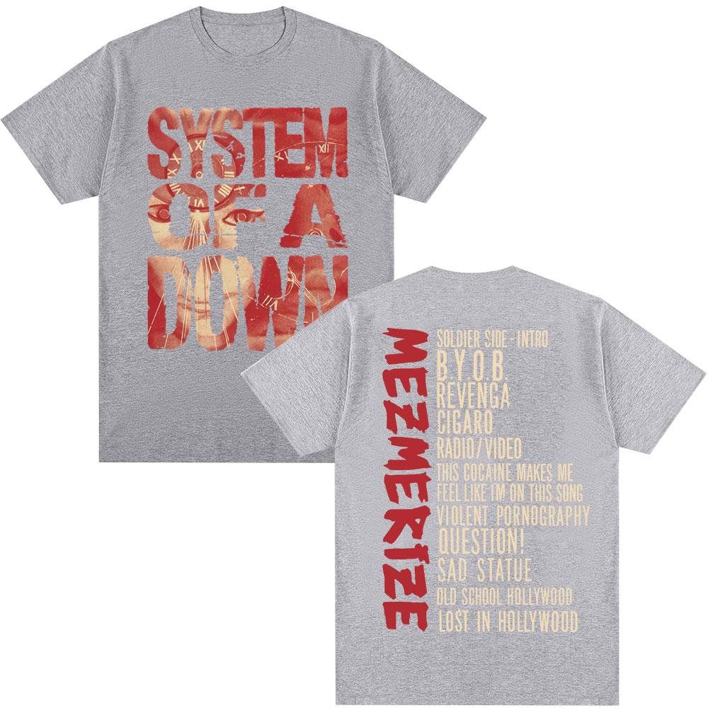 Rock Band System of A Down Mezmerize Album T Shirts Hip Hop Harajuku Vintage Gothic T-shirt Men Women Cotton Oversized T-shirts