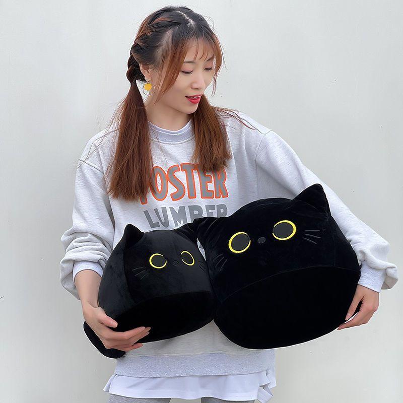 Plush Toys Cute Black Cat-shaped Pillow Boys Girls Cats Dolls Nap Pillow Sleep